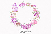 Vintage Tea Party Clipart, a Decorative Illustration by STASIstudio (Thumbnail 4 of 4)