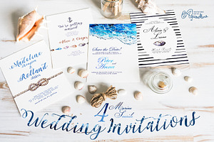 4 Seaside Wedding Invitations