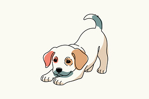 Playful Puppy Vector Illustration, an Animal Illustration by MkStudio