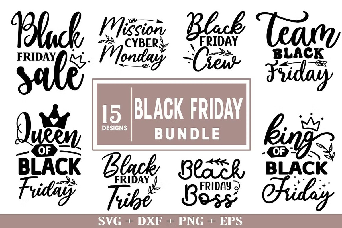 Black Friday SVG Bundle, an Object Illustration by Libby Wishes (Photo 3 of 3)