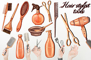 Hairdressing tools and accesories, a Decorative Illustration by Mrs.Swan_Design (Thumbnail 2 of 6)