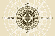 Vintage Nautical Compass Rose, a Decorative Illustration by Retro Graphics (Thumbnail 1 of 2)