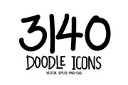 3140 Hand Drawn doodle Icons, an Outline Icon by TKDoodle (Thumbnail 1 of 42)