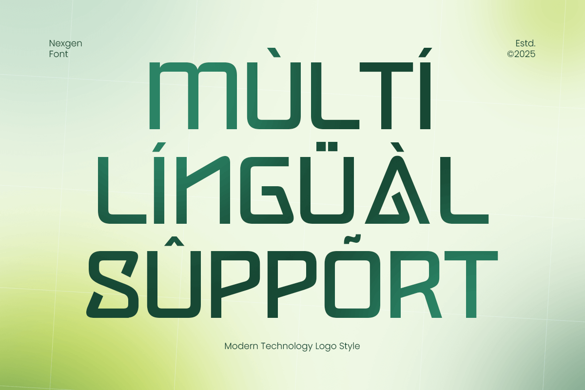 Nexgen - Modern Technology Logo Font, a Sans Serif Font by TokoPress (Photo 12 of 13)