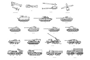 Military Transport Icons, an Object Illustration by Tettygreen