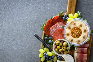 Charcuterie Board Meats And Cheeses Overhead Banner, a Food & Drink Photo by THP Creative