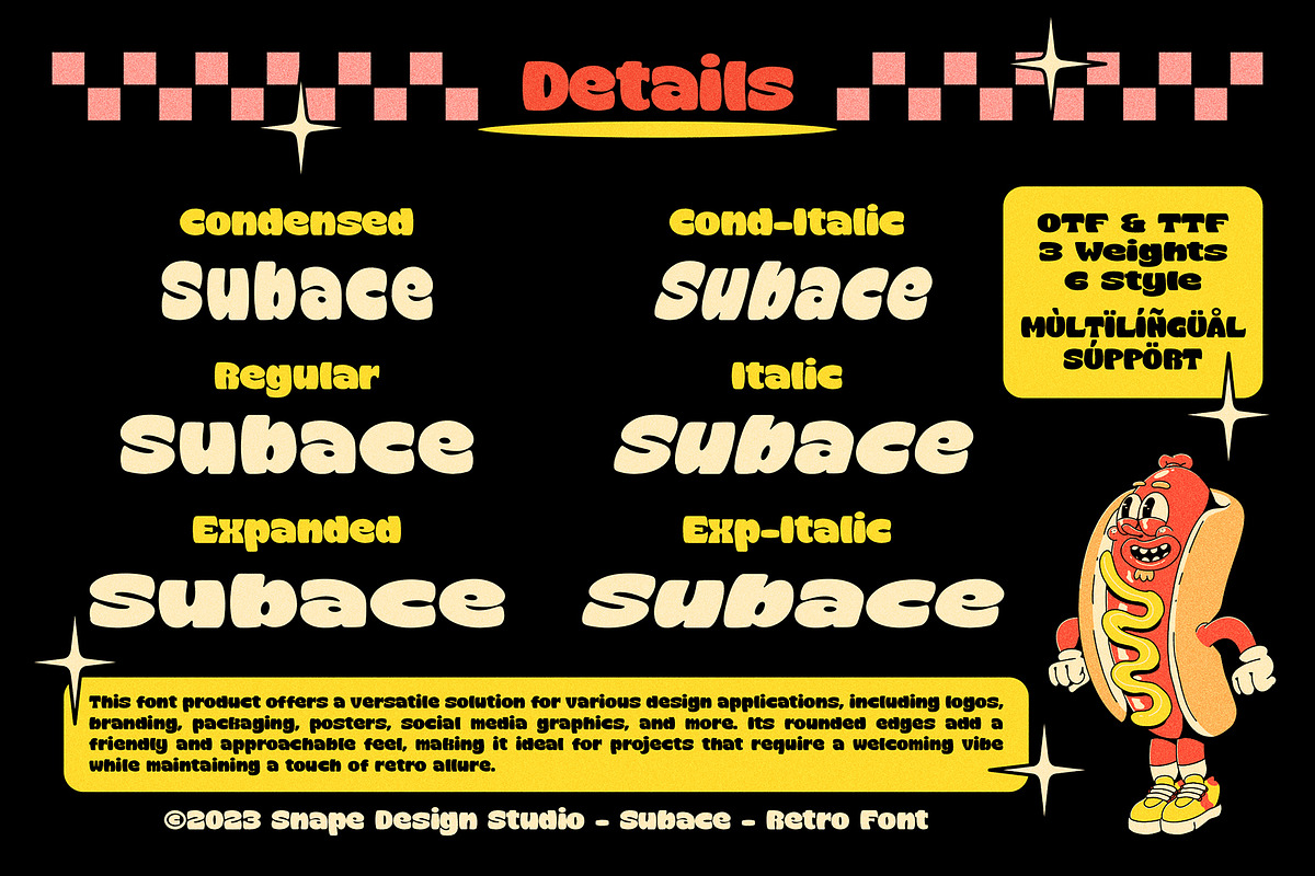 Subace - Retro Font, a Sans Serif Font by Snape Design Studio (Photo 4 of 9)