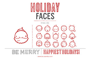 Holiday Faces (Clipart)