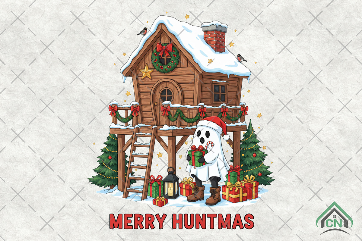 Merry Huntmas PNG, an Illustration by Craft Nest (Photo 1 of 6)