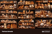 Various breads. 50 images, a Food & Drink Photo by Handmadefont (Thumbnail 2 of 12)