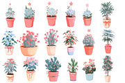 Christmas Houseplant Clipart, an Illustration by Designworld (Thumbnail 2 of 5)
