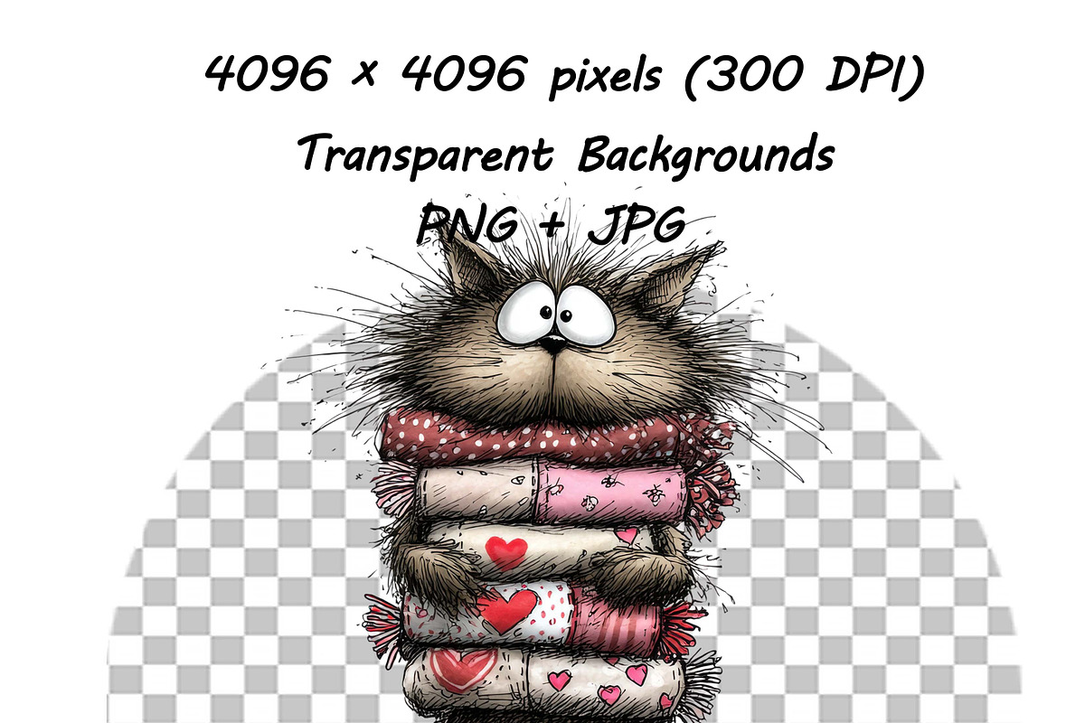 Whimsical Cat Valentine Clipart Set, an Animal Illustration by one-touch (Photo 7 of 19)
