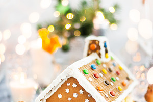 Homemade Christmas gingerbread house