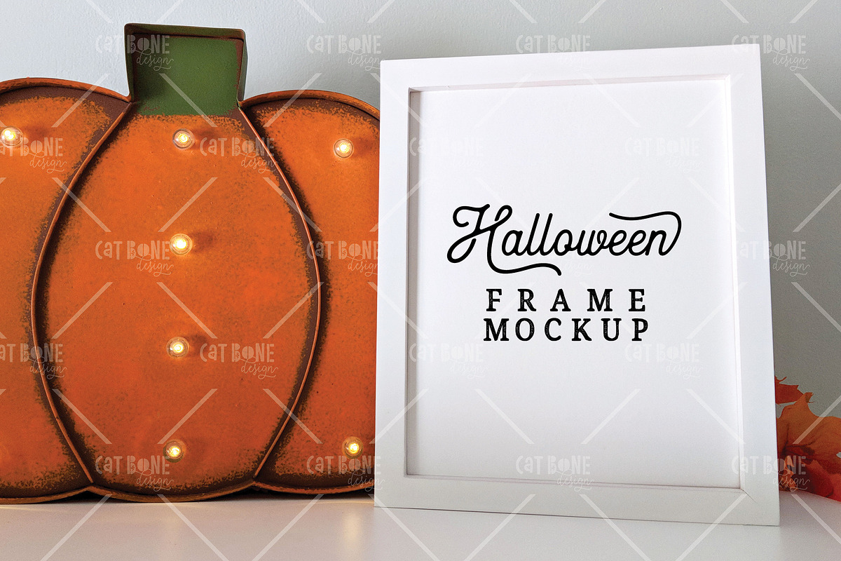 Halloween Frame Mockup Bundle, a Product Mockup by CatBoneDesign (Photo 8 of 10)