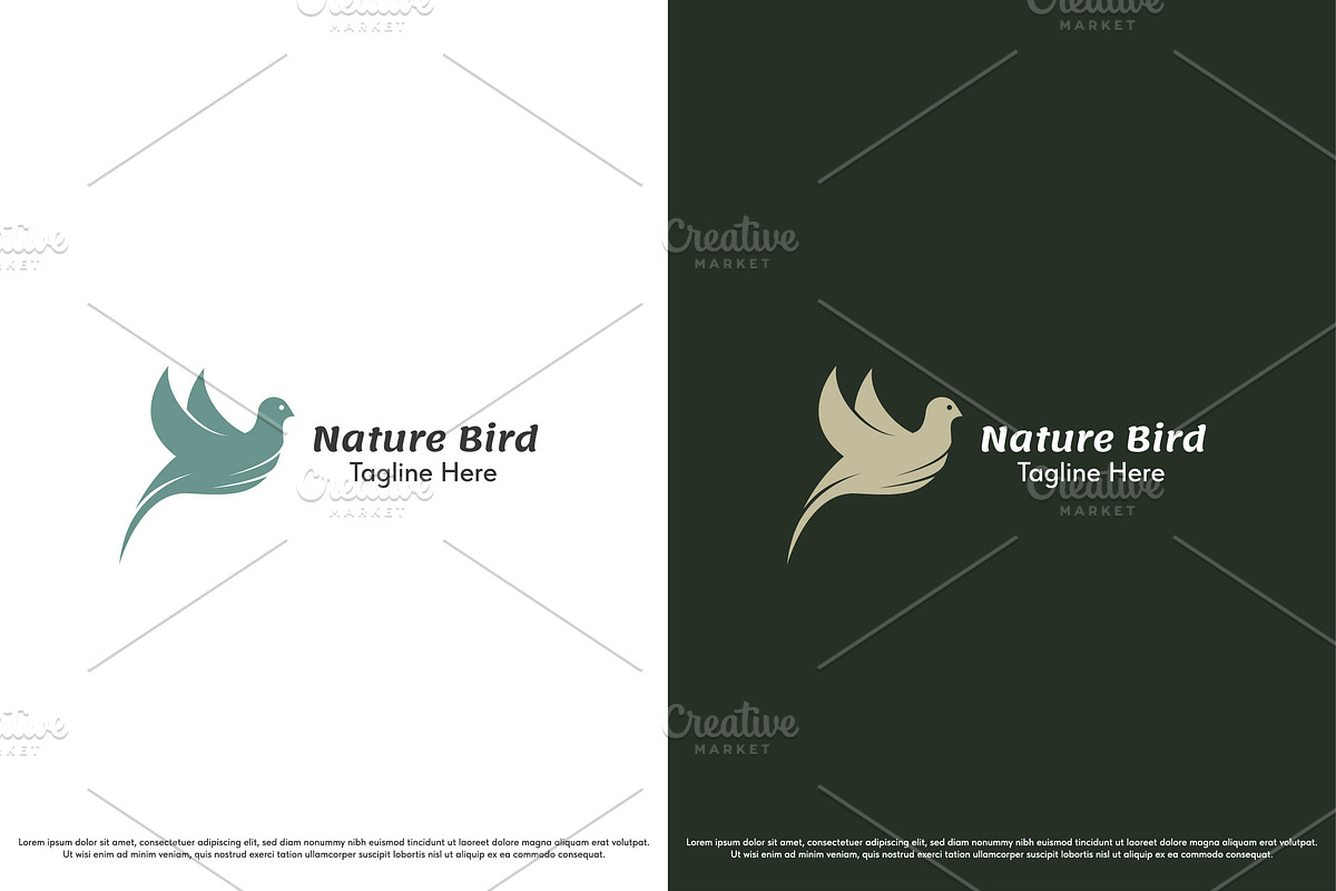 Nature Dove Logo Design Icon Vector, a Branding & Logo Template by Morvana Crew