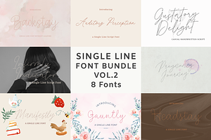 Single Line Font Bundle Vol. 2