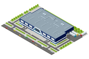 Isometric Strip Mall and Retail