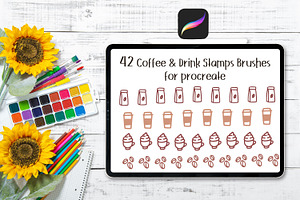 42 Coffee Stamp Brush For Procreate