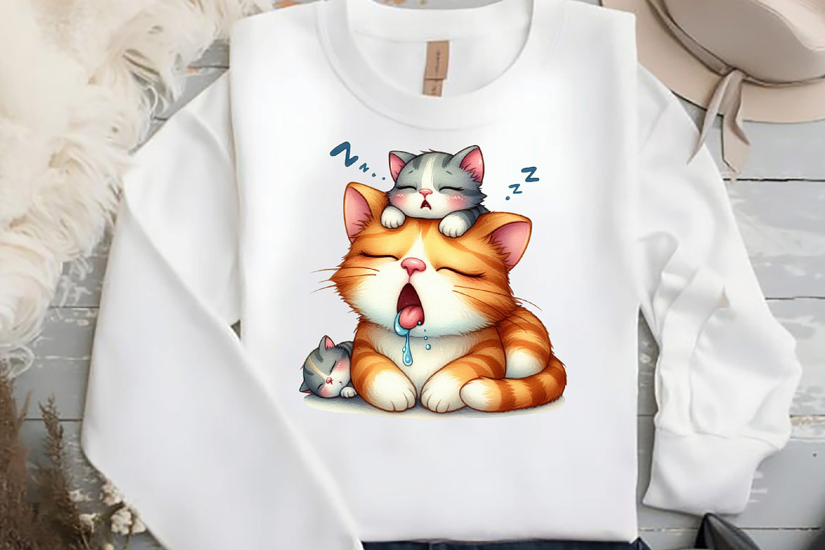 Funny Cat Mother's Day Clipart, an Animal Illustration by DreamCafeArt (Photo 4 of 6)