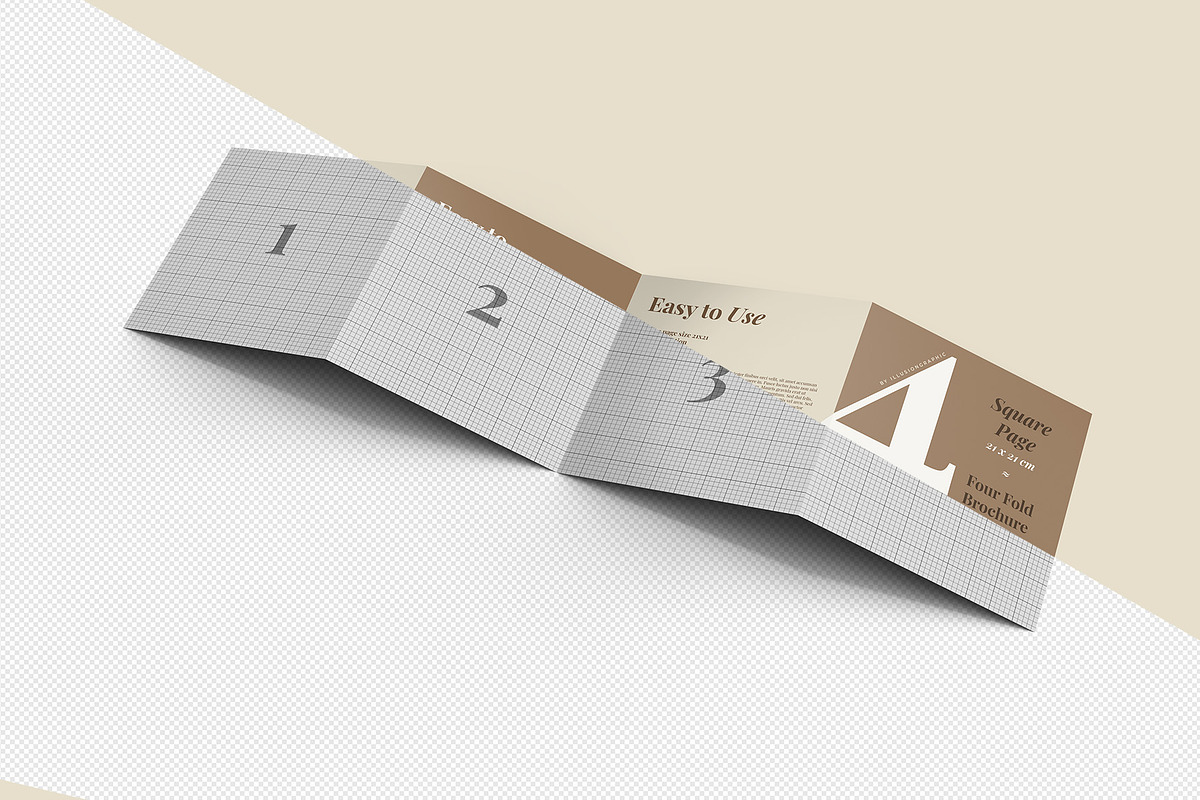 4 Fold Square Brochure Mockup, an Advertising Mockup by Illusiongraphic (Photo 13 of 19)