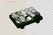 Japanese Sushi Engraving Collection, a Food Illustration by Kaizla03 (Thumbnail 2 of 5)