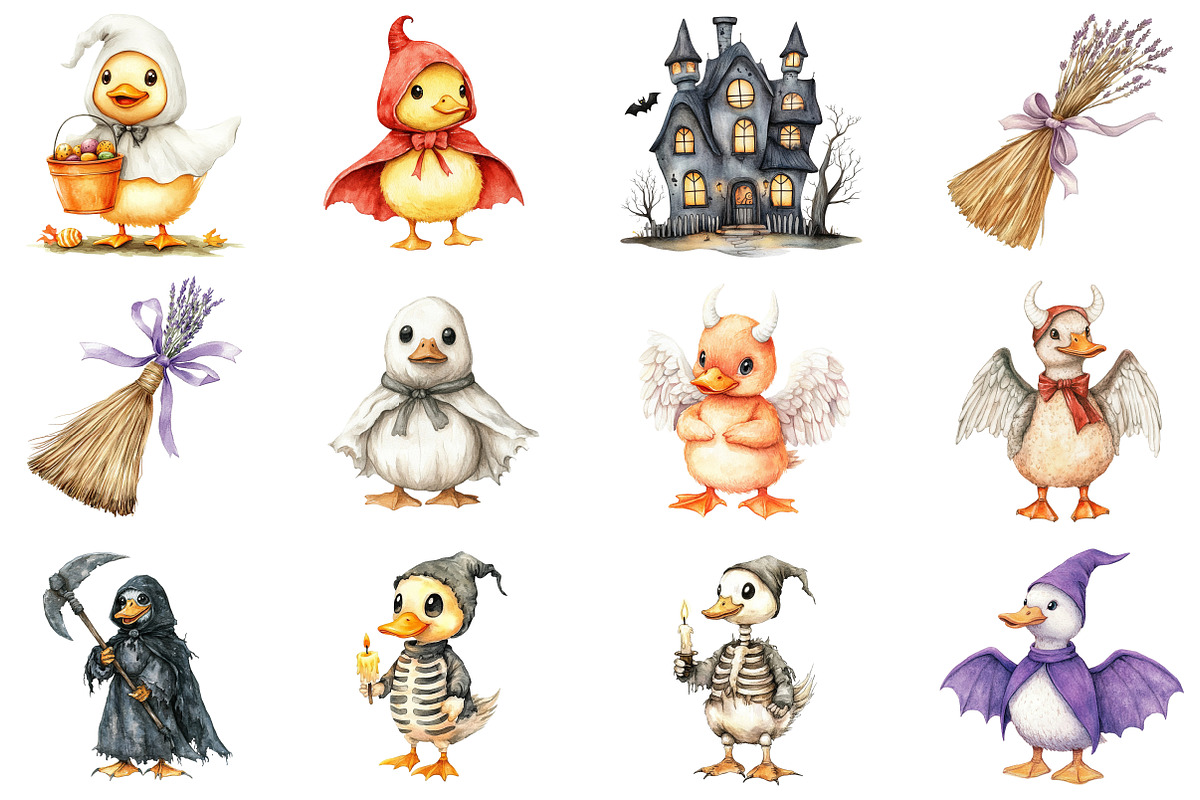 Whimsical Halloween Goose Clipart, an Illustration by CitraGraphics (Photo 2 of 5)