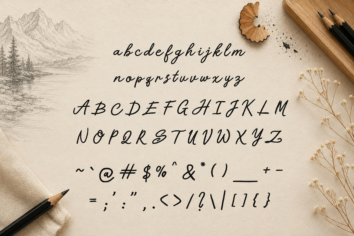 Drafthouse - Handdrawn Pencil Script, a Script Font by HipFonts (Photo 6 of 13)
