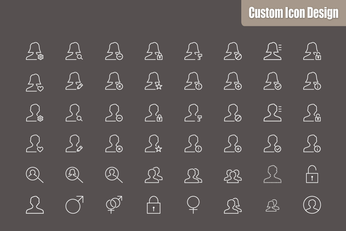 105 User Vector Icons, an Outline Icon by CustomIconDesign (Photo 2 of 3)