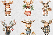Cute Christmas Moose Sublimation, an Illustration by Black Bird Studio (Thumbnail 2 of 6)