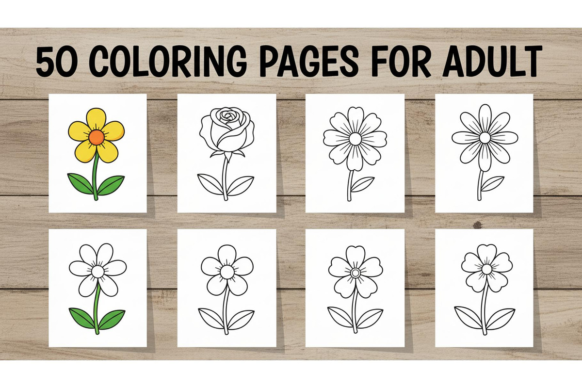Coloring Pages for Adults, an Object Graphic by Designer_Momina (Photo 1 of 6)