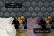 Minimalist Bedroom Wallpaper Mockup, a Household Mockup by LinnestCreative (Thumbnail 2 of 6)