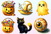 Yellow Halloween Clipart Sublimation, a Graphic by CitraGraphics (Thumbnail 2 of 4)