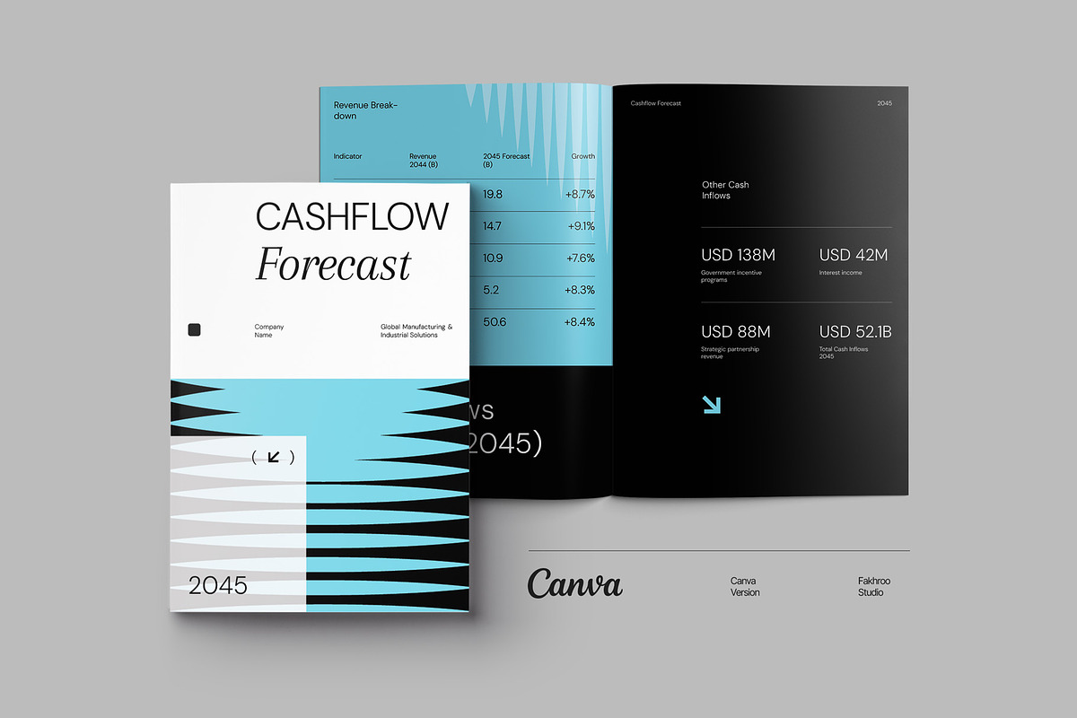 Modern Geometric Cashflow Forecast, a Brochure Template by fakhroo (Photo 10 of 13)