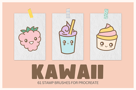 Kawaii Procreate stamp brushes