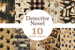 Detective Digital Paper, a Pattern Graphic by GlamArtZhanna