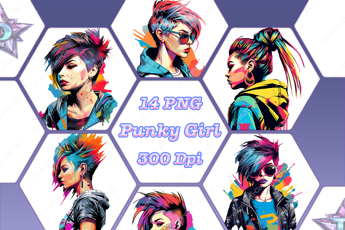 Punky girl cliparts, an Object Graphic by DreamerStarCo (Photo 2 of 5)