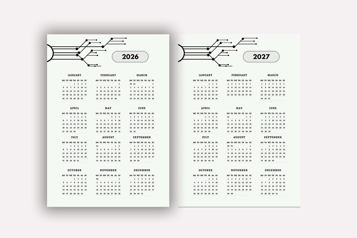 Calendar Template 2024-2030, a Stationery Template by Design Zone (Photo 3 of 5)