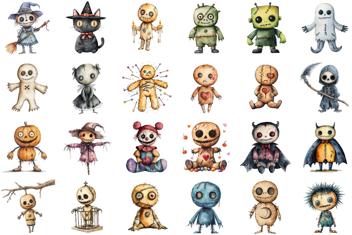 Halloween Voodoo Doll Clipart, an Illustration by Sublimation Artist (Photo 2 of 6)