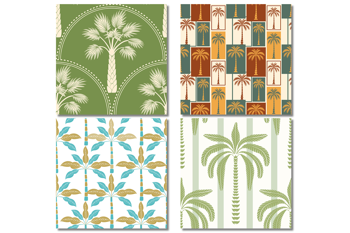 Palm Tree Tropical Seamless Patterns, a Pattern Graphic by wind mill (Photo 2 of 3)