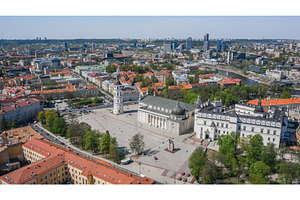 Aerial View Of Vilnius Old Town