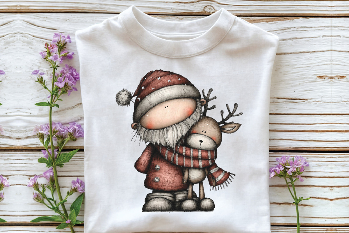 Whimsical Santa & Reindeer Clipart, an Illustration by CraftArtStudio (Photo 5 of 6)