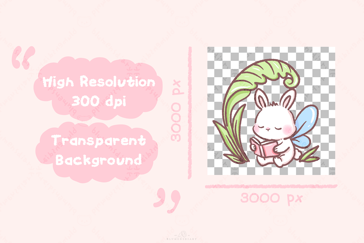 Kawaii Bunny Fairy PNG Clipart, an Animal Illustration by Blumensdiary (Photo 3 of 7)
