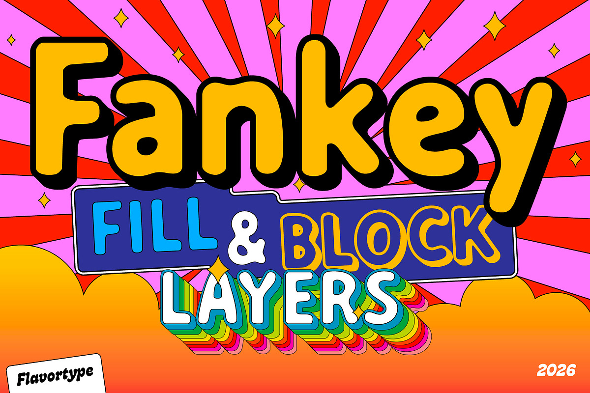Fankey - Fill and Block, a Handwritten Font by Flavortype (Photo 1 of 10)