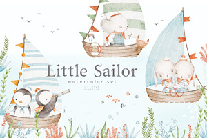 LITTLE SAILOR watercolor set