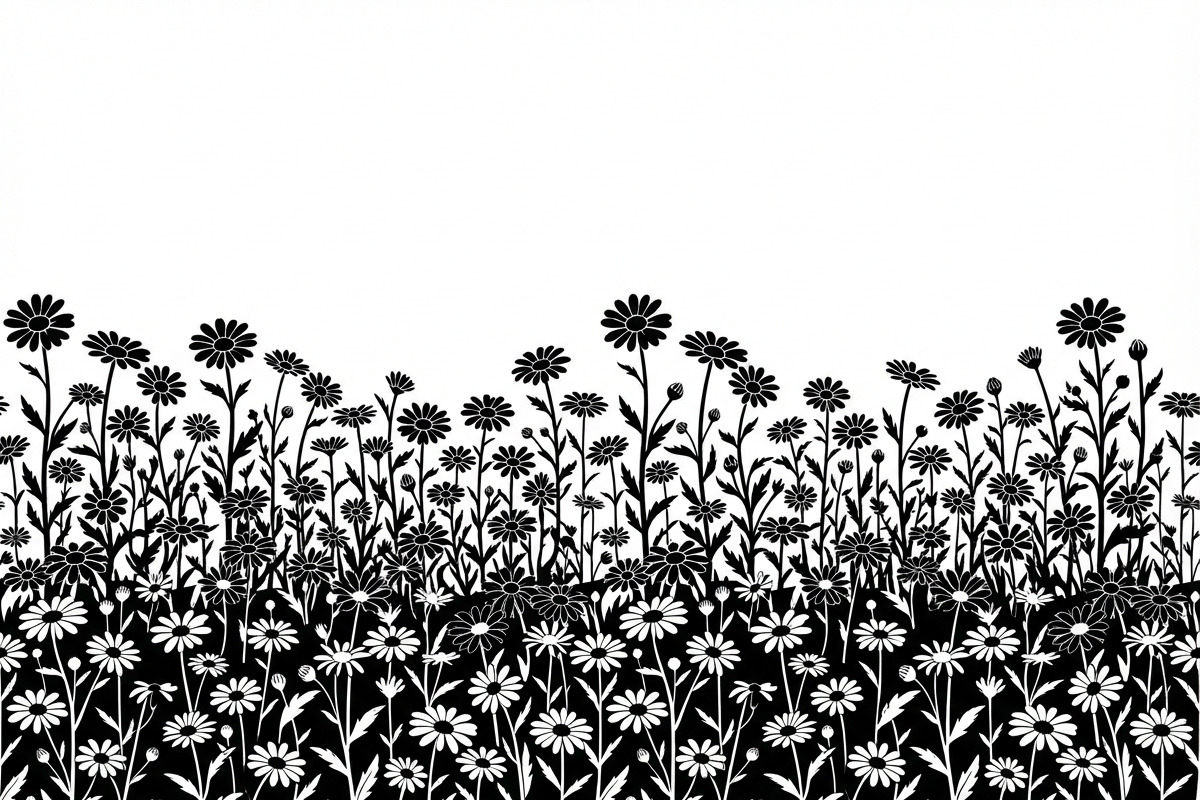 60 Daisy Flower Field Silhouette, a Seasonal Illustration by Amazin_art (Photo 13 of 36)
