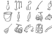 Fishing Gear Icon Set, an Object Graphic by nikagraphic (Thumbnail 2 of 3)