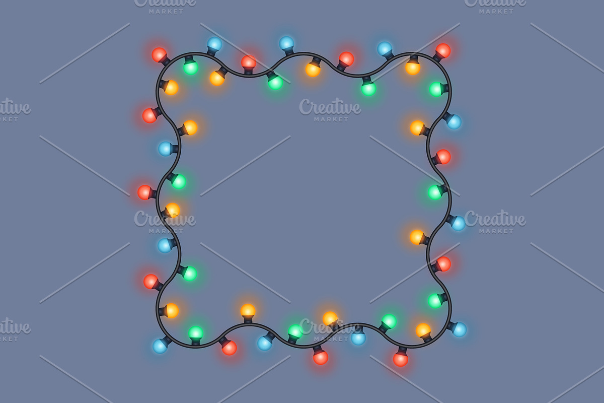 Garlands of Christmas lights frames, a Decorative Illustration by Yayasya (Photo 3 of 3)