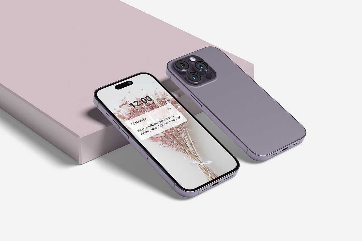 iPhone 14 Pro Mockup, an iPhone Mockup by zuhraabdullah (Photo 26 of 28)