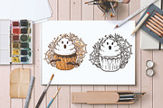 HALLOWEEN CUPCAKES: coloring pages, a Seasonal Illustration by Eereen Studio (Thumbnail 4 of 6)