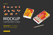 Carton Match Box Mockup Set, a Household Mockup by Country4k (Thumbnail 1 of 4)